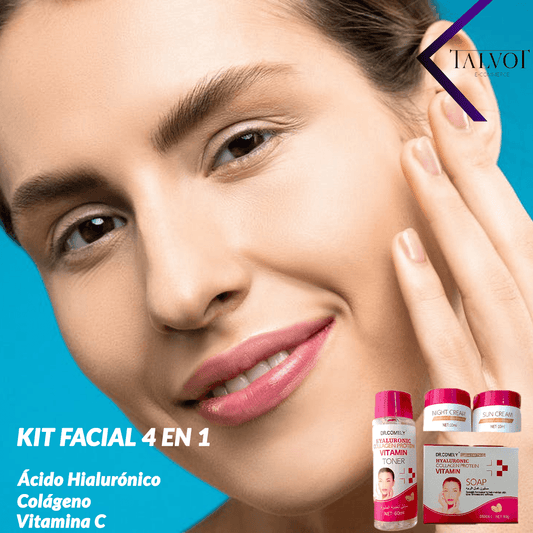 Kit Facial 4 en 1 con Ácido Hialurónico, Colágeno y Vitamina C